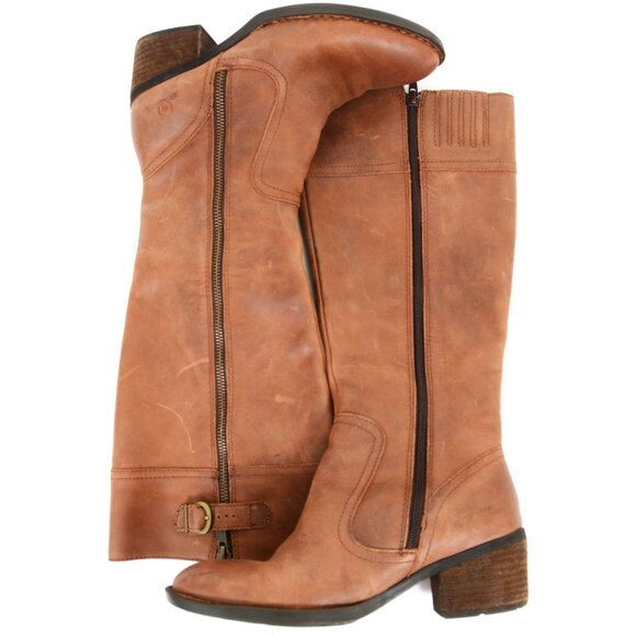 Born Shoes - BORN Fannar Women's Western Festival Leather Knee Hi Riding Boots Size 6.5 Boho